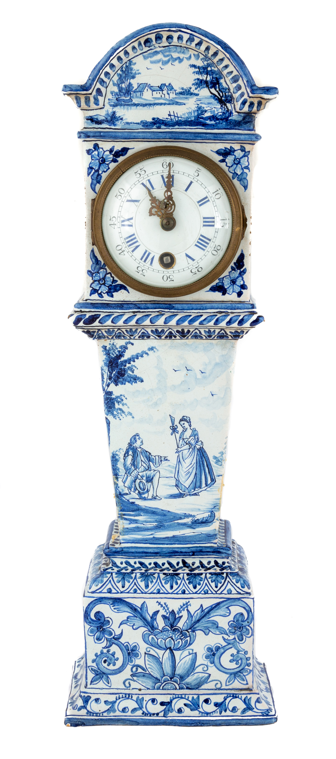 19TH CENTURY DELFT SHELF CLOCK Hand