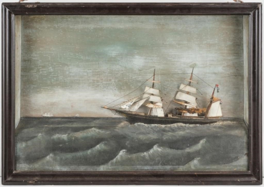 19TH CENTURY DIORAMA OF SAILING