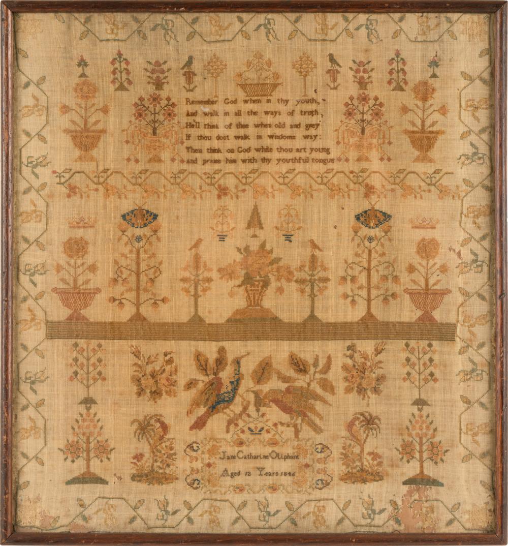 19TH CENTURY EMBROIDERY SAMPLER19th