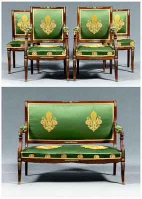 19th century Empire salon suite: