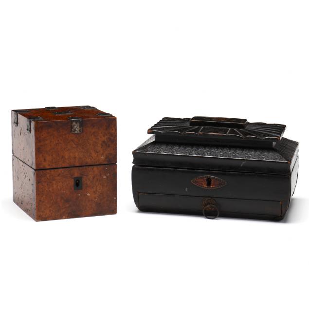 19TH CENTURY ENGLISH SEWING BOX AND