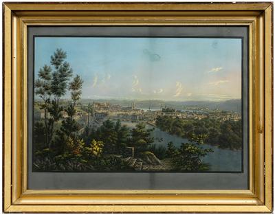 19th century engraving of Zurich,