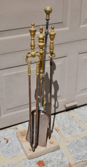 19TH CENTURY FIRETOOL HOLDER &