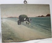 19TH CENTURY FOLK ART OIL PAIN