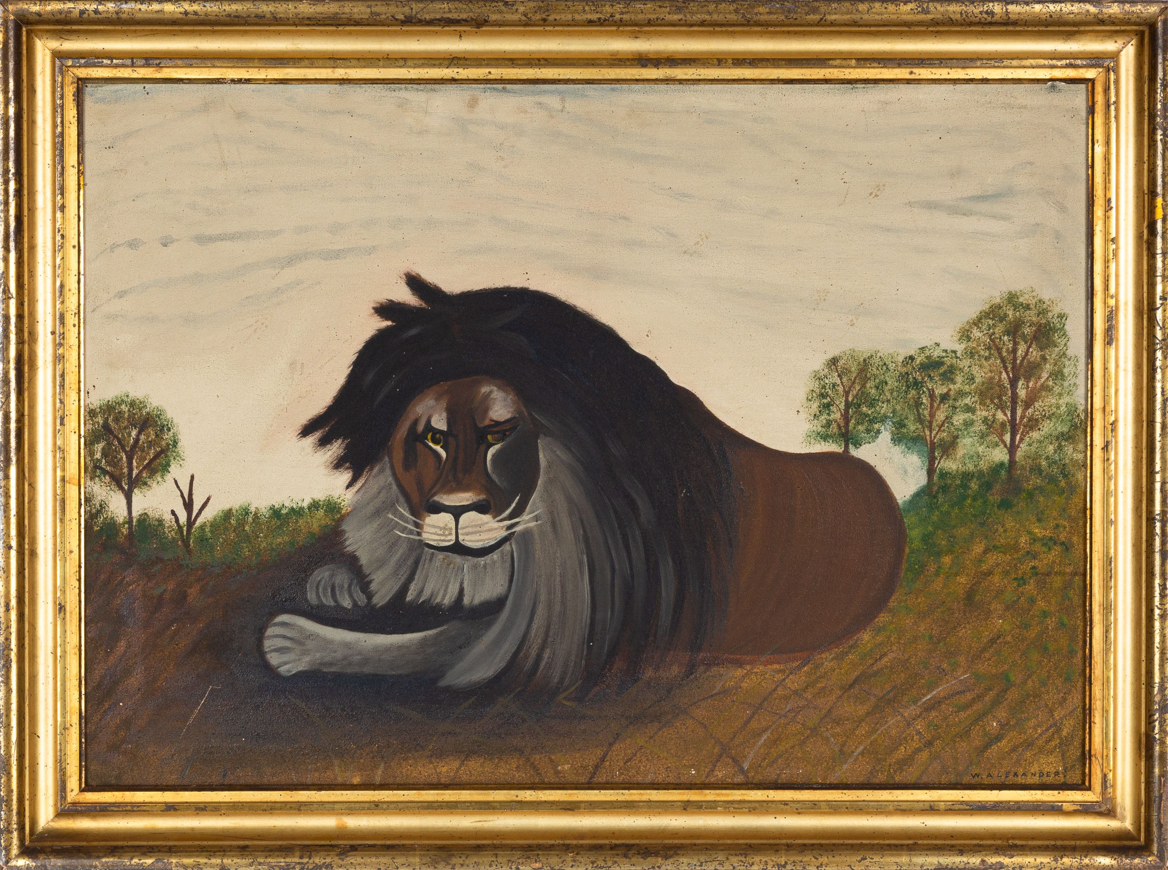 19TH CENTURY FOLK ART PAINTING OF A