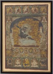 19TH CENTURY FRAMED TIBETAN TA