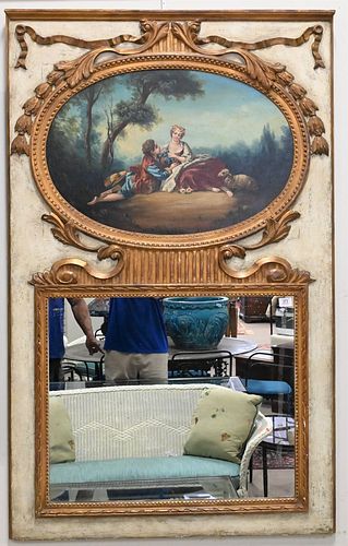 19TH CENTURY FRENCH TRUMEAU MIRROR,