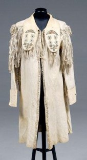 19th century fringed buckskin