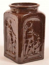 19TH CENTURY GLAZED REDWARE ST