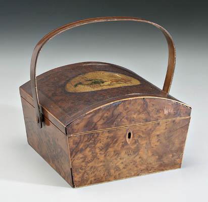 19th century inlaid sewing box,