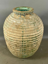 19TH CENTURY LARGE RIBBED OLIV
