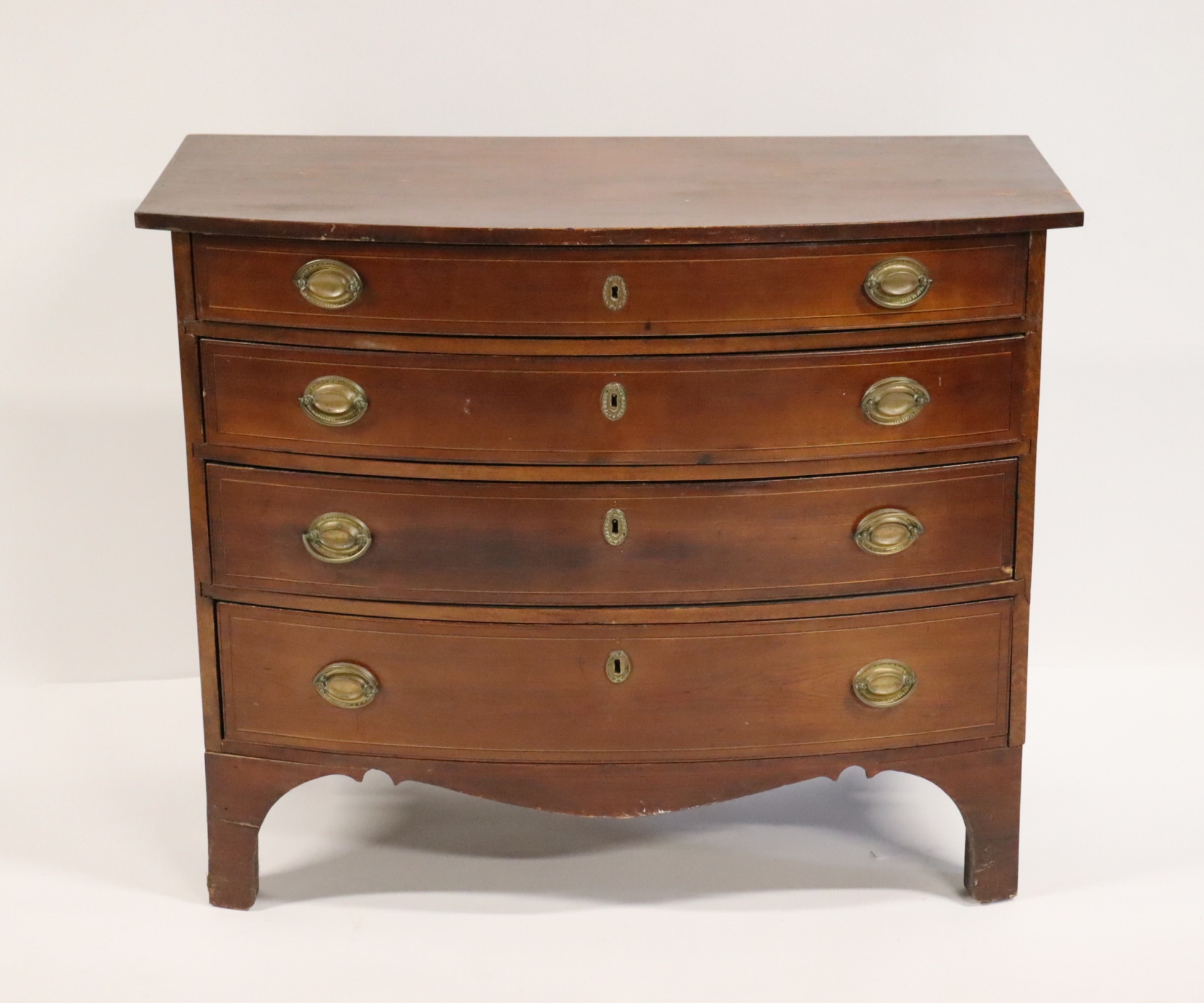 19TH CENTURY MAHOGANY BOW FRONT