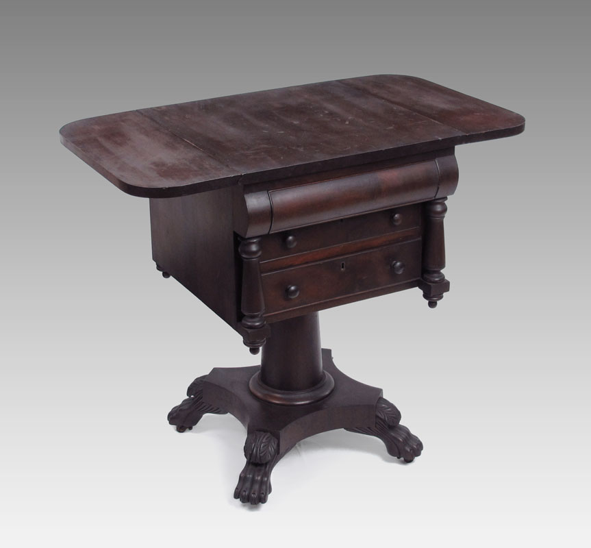 19TH CENTURY MAHOGANY HAIRY PAW