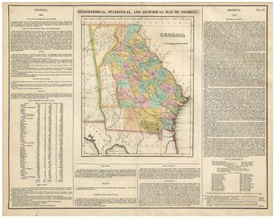 19th century map of Georgia,