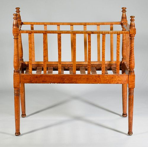 19TH CENTURY MAPLE CRIB, POSS.