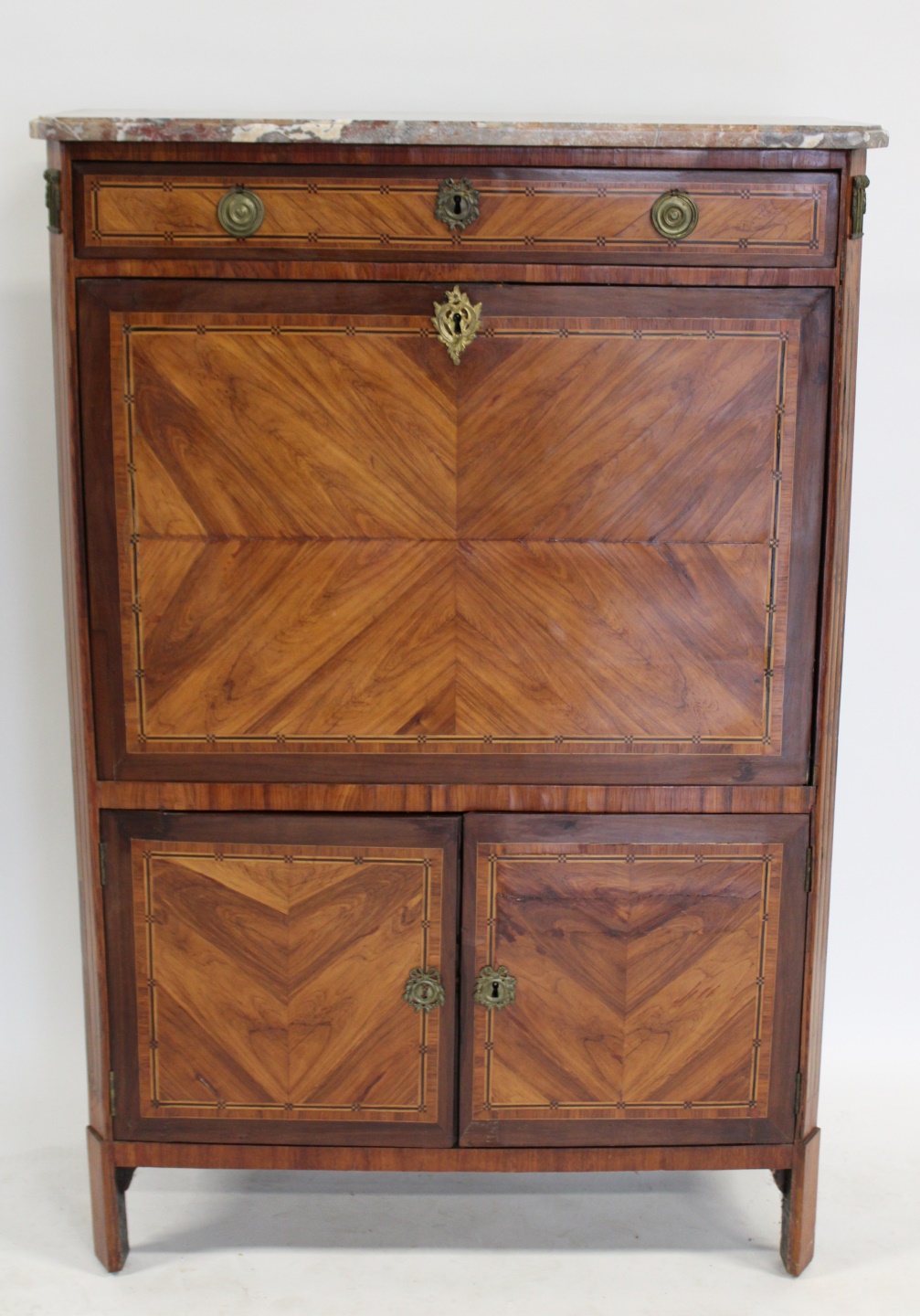 19TH CENTURY MARBLETOP SECRETAIRE
