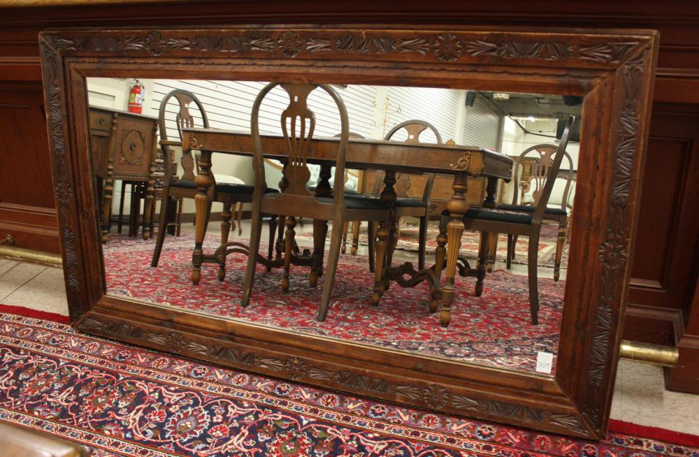 19TH CENTURY MIRROR, HAND-CARVED,