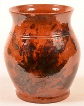 19TH CENTURY MOTTLE GLAZED RED