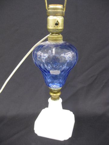 19th Century Oil Lamp blue