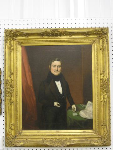 19th Century Oil of Man beside