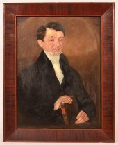 19TH CENTURY OIL ON CANVAS POR