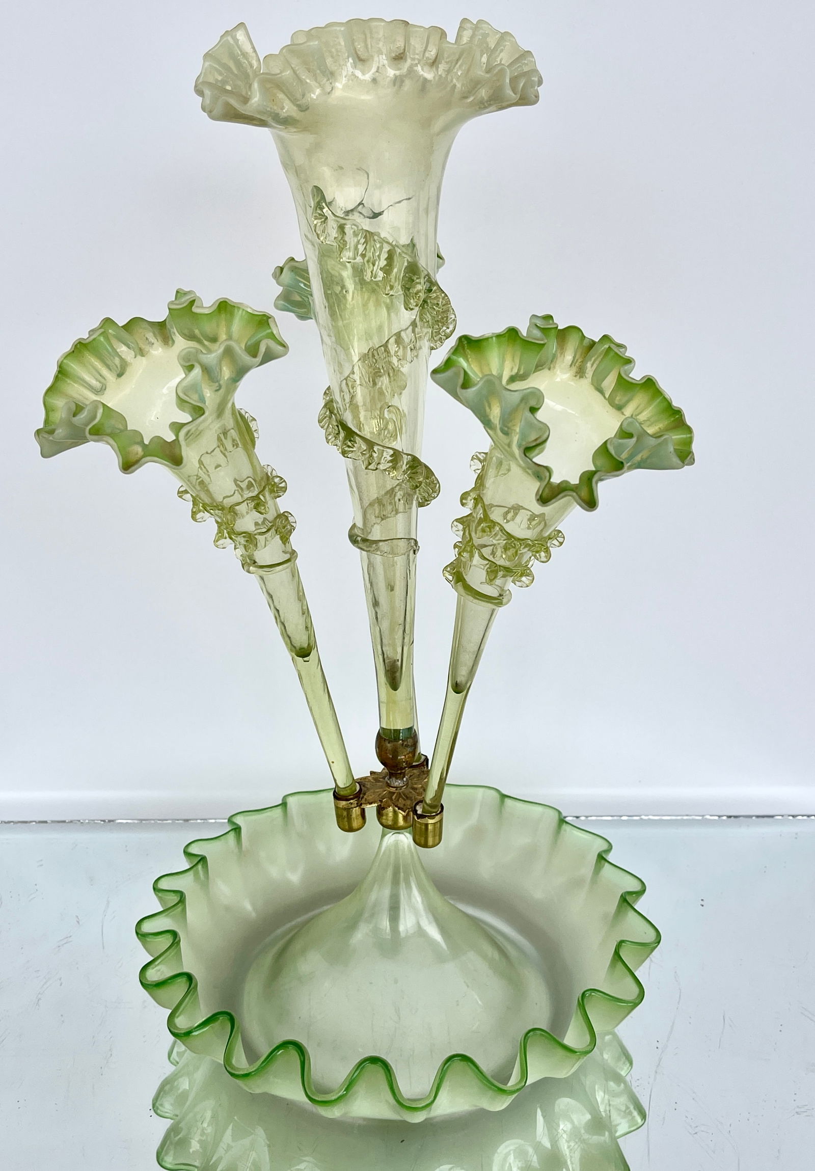 19TH CENTURY OPALESCENT ART GLASS