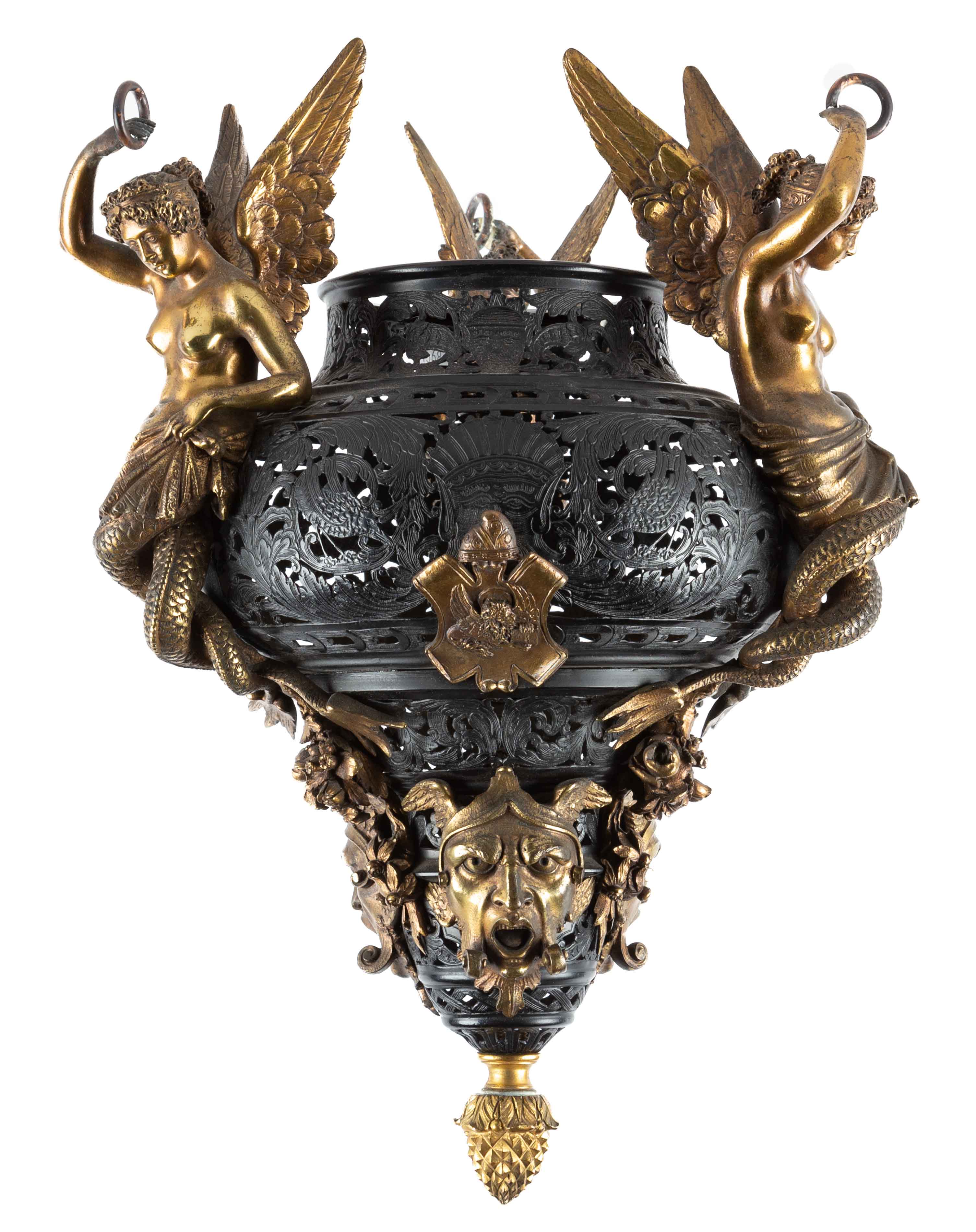 19TH CENTURY PARCEL GILT HANGING