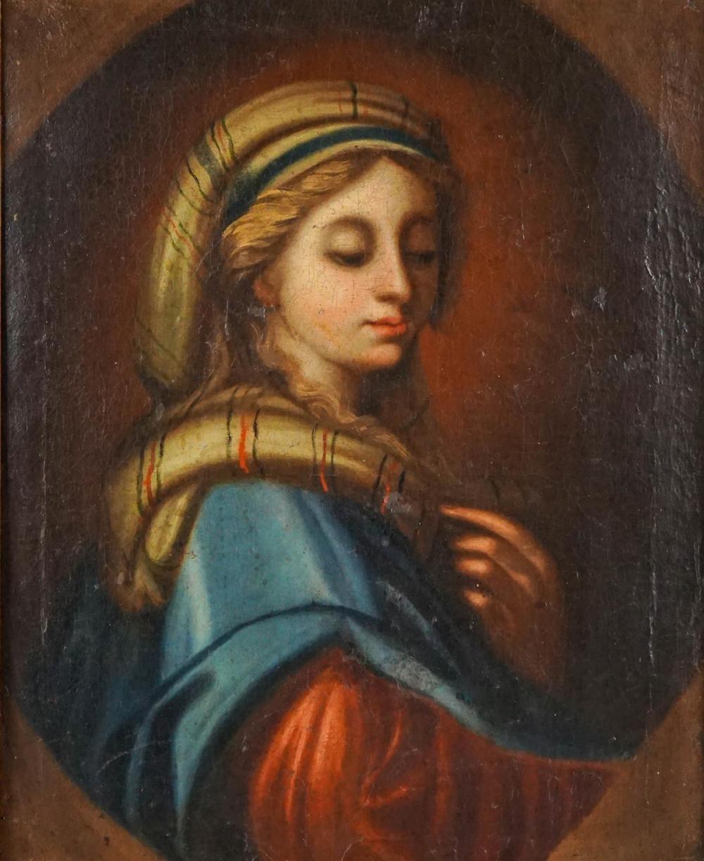 (19TH CENTURY) PENSIVE FIGURE OIL