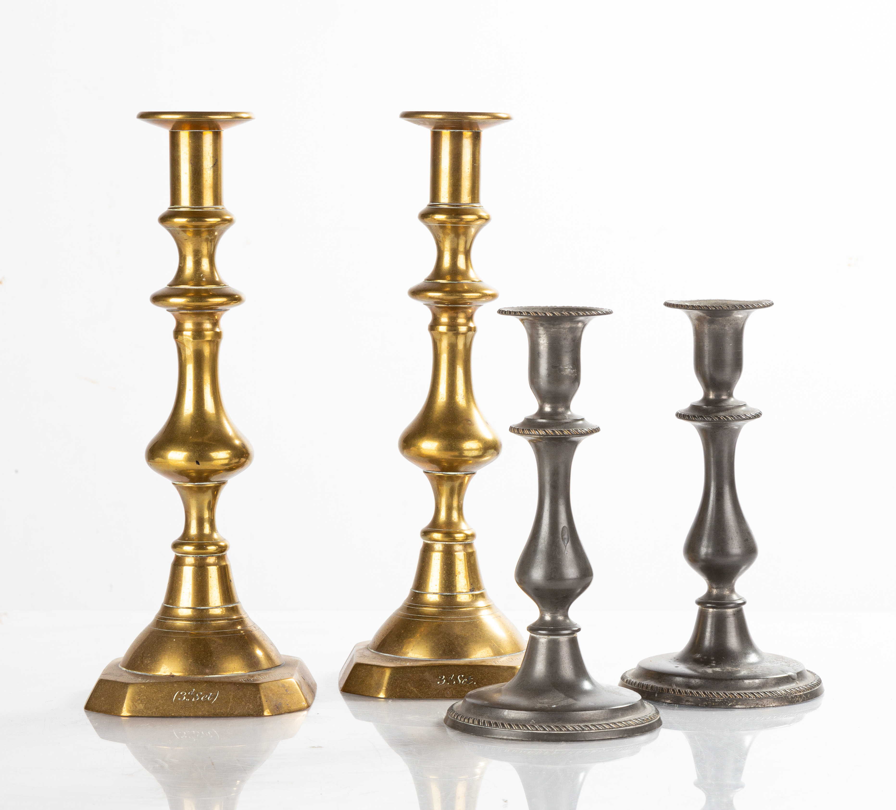 19TH CENTURY PEWTER AND BRASS