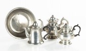 19TH CENTURY PEWTER TEAPOTS AN