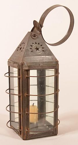 19TH CENTURY PIERCED TIN CANDLE