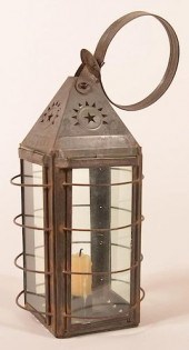 19TH CENTURY PIERCED TIN CANDL