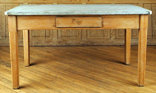 19TH CENTURY PINE MARBLE TOP