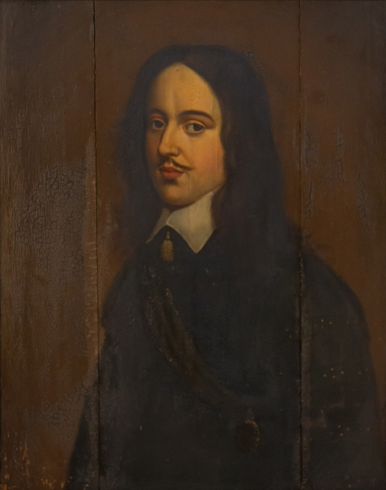 19TH CENTURY PORTRAIT Oil on oak