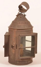 19TH CENTURY PUNCHED TIN CANDL