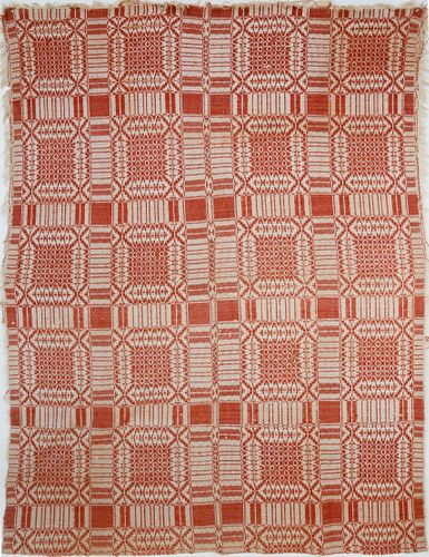 19TH CENTURY RED JACQUARD