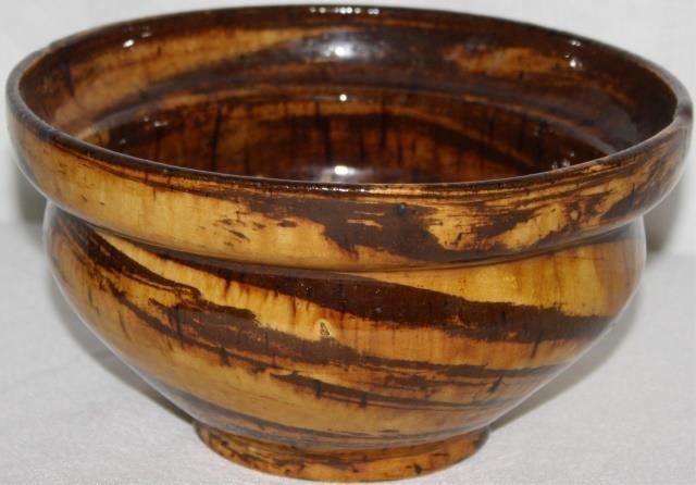 19TH CENTURY RED WARE BOWL, SWIRL