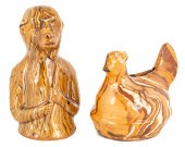 19TH CENTURY REDWARE MARBLEIZE