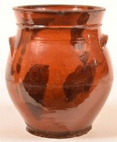 19TH CENTURY REDWARE MOTTLE GL