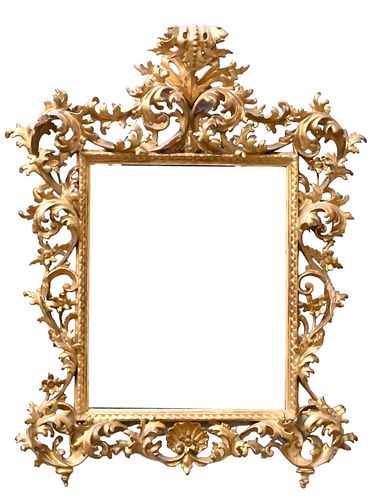 19TH CENTURY ROCOCO WALL MIRROR,