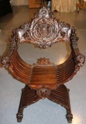 19TH CENTURY SAVONAROLA CHAIR,