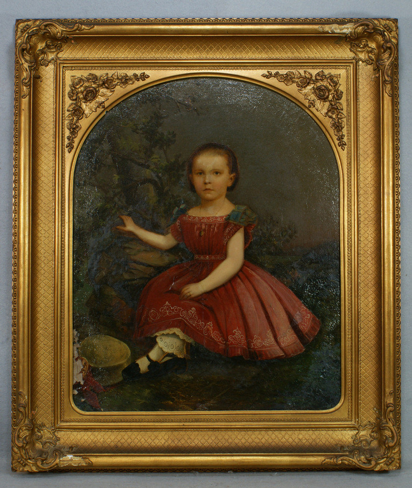 19th century School, oil on fiber