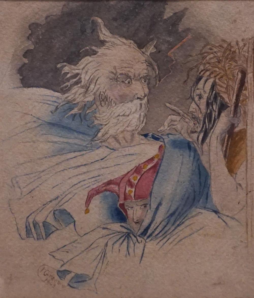 19TH CENTURY SCHOOL, THREE FIGURES,