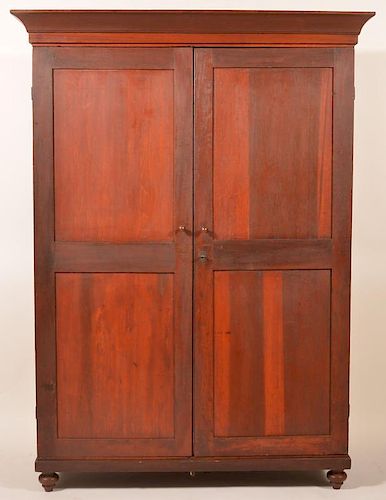 19TH CENTURY SOFTWOOD WARDROBE.19th