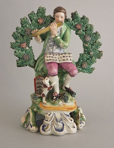 19TH CENTURY STAFFORDSHIRE FLUTE