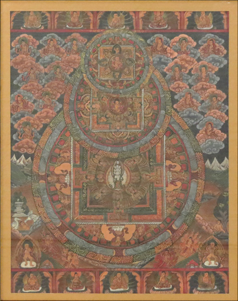 19TH CENTURY TIBETAN TANGKA. Frame: