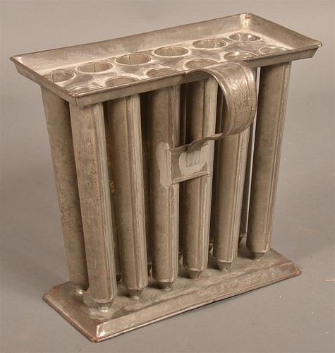 19TH CENTURY TIN 12 TUBE CANDLE