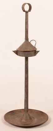 19TH CENTURY TIN SAUCER BASE G