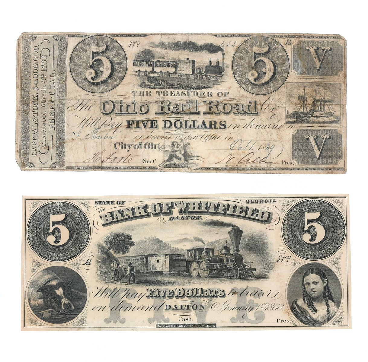 19TH CENTURY UNITED STATES FIVE