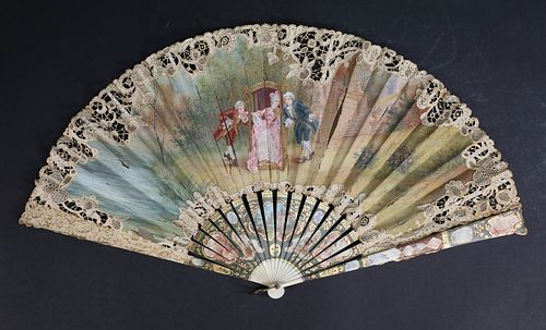 19TH CENTURY VANERD SILK GAUZE LEAF